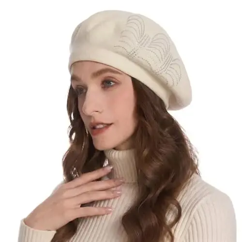 ZLYC Women French Beret Hat Reversible Knit Thickened Warm Artist Cap | Soft dense, timeless parisian vintage aesthetic, daily outfits matching, café gallery weekend stroll, autumn holiday party - 1