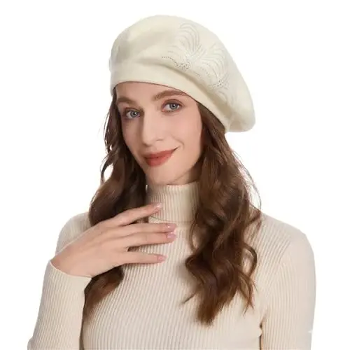 ZLYC Women French Beret Hat Reversible Knit Thickened Warm Artist Cap | Soft dense, timeless parisian vintage aesthetic, daily outfits matching, café gallery weekend stroll, autumn holiday party - 3