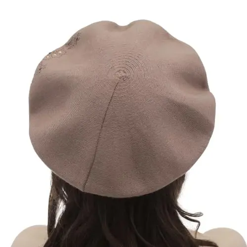 ZLYC Women French Beret Hat Reversible Knit Thickened Warm Artist Cap | Soft dense, timeless parisian vintage aesthetic, daily outfits matching, café gallery weekend stroll, autumn holiday party - 3