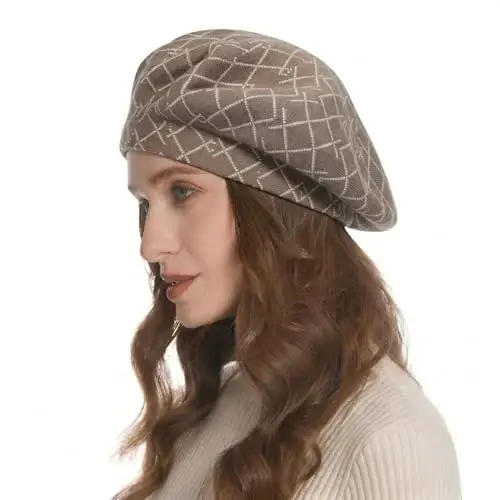ZLYC Women French Beret Hat Reversible Knit Thickened Warm Artist Cap | Soft dense, timeless parisian vintage aesthetic, daily outfits matching, café gallery weekend stroll, autumn holiday party - 2