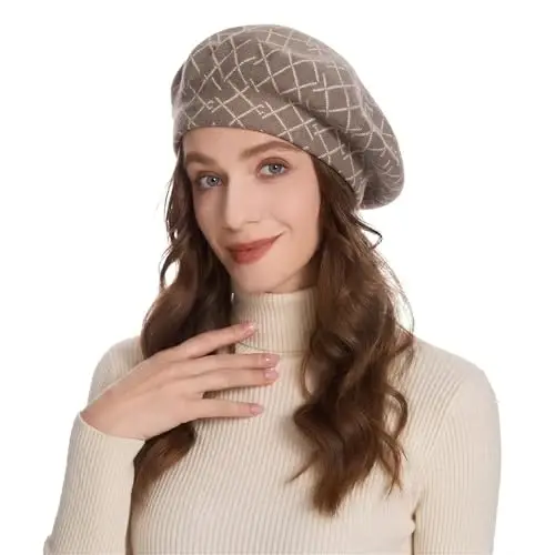 ZLYC Women French Beret Hat Reversible Knit Thickened Warm Artist Cap | Soft dense, timeless parisian vintage aesthetic, daily outfits matching, café gallery weekend stroll, autumn holiday party - 3