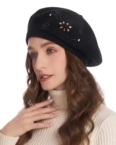 ZLYC Women French Beret Hat Reversible Knit Thickened Warm Artist Cap | Soft dense, timeless parisian vintage aesthetic, daily outfits matching, café gallery weekend stroll, autumn holiday party - 1