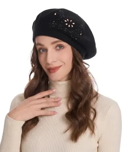 ZLYC Women French Beret Hat Reversible Knit Thickened Warm Artist Cap | Soft dense, timeless parisian vintage aesthetic, daily outfits matching, café gallery weekend stroll, autumn holiday party - 2