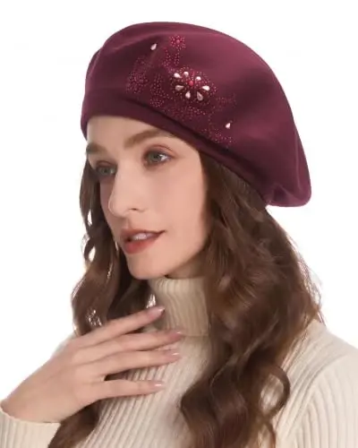 ZLYC Women French Beret Hat Reversible Knit Thickened Warm Artist Cap | Soft dense, timeless parisian vintage aesthetic, daily outfits matching, café gallery weekend stroll, autumn holiday party - 1