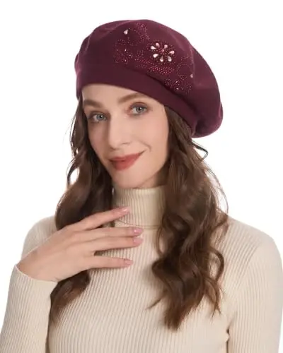 ZLYC Women French Beret Hat Reversible Knit Thickened Warm Artist Cap | Soft dense, timeless parisian vintage aesthetic, daily outfits matching, café gallery weekend stroll, autumn holiday party - ZLYC (1)