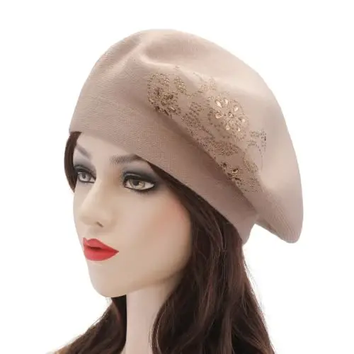 ZLYC Women French Beret Hat Reversible Knit Thickened Warm Artist Cap | Soft dense, timeless parisian vintage aesthetic, daily outfits matching, café gallery weekend stroll, autumn holiday party - ZLYC (1)