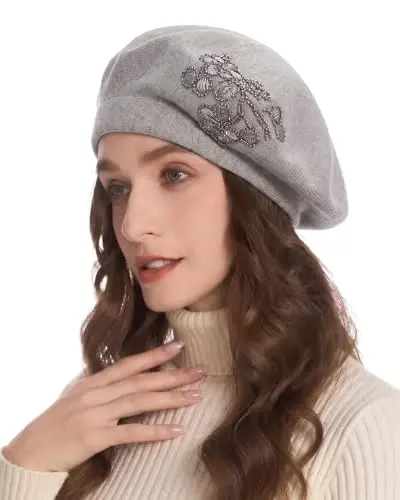 ZLYC Women French Beret Hat Reversible Knit Thickened Warm Artist Cap | Soft dense, timeless parisian vintage aesthetic, daily outfits matching, café gallery weekend stroll, autumn holiday party - 1