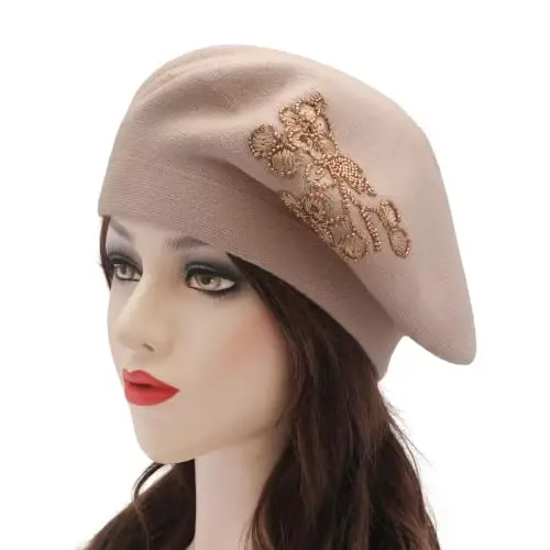 ZLYC Women French Beret Hat Reversible Knit Thickened Warm Artist Cap | Soft dense, timeless parisian vintage aesthetic, daily outfits matching, café gallery weekend stroll, autumn holiday party - ZLYC (1)