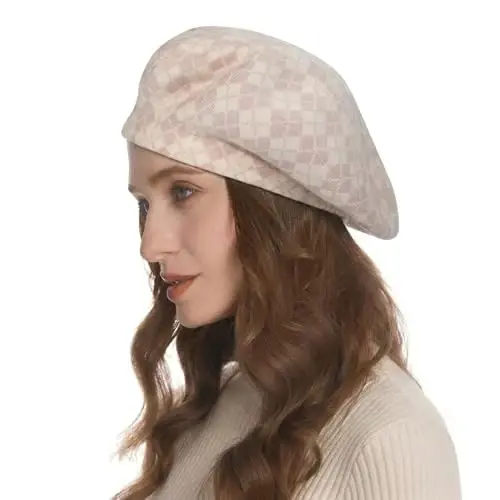 ZLYC Women French Beret Hat Reversible Knit Thickened Warm Artist Cap | Soft dense, timeless parisian vintage aesthetic, daily outfits matching, café gallery weekend stroll, autumn holiday party - ZLYC (1)