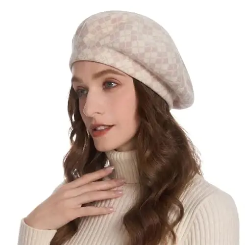 ZLYC Women French Beret Hat Reversible Knit Thickened Warm Artist Cap | Soft dense, timeless parisian vintage aesthetic, daily outfits matching, café gallery weekend stroll, autumn holiday party - 1