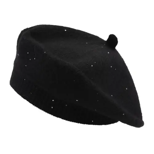 ZLYC Women French Beret Hat Reversible Solid Color Knit Warm Artist Cap | Dense soft, classic paris elegant styling, daily outfits match, city café gallery walk, vacation party photography headwear - 1