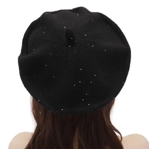 ZLYC Women French Beret Hat Reversible Solid Color Knit Warm Artist Cap | Dense soft, classic paris elegant styling, daily outfits match, city café gallery walk, vacation party photography headwear - 3