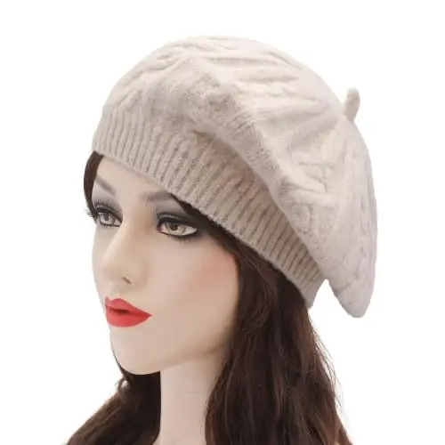 ZLYC Women French Beret Hat Reversible Solid Color Knit Warm Artist Cap | Dense soft, classic paris elegant styling, daily outfits match, city café gallery walk, vacation party photography headwear - ZLYC (1)