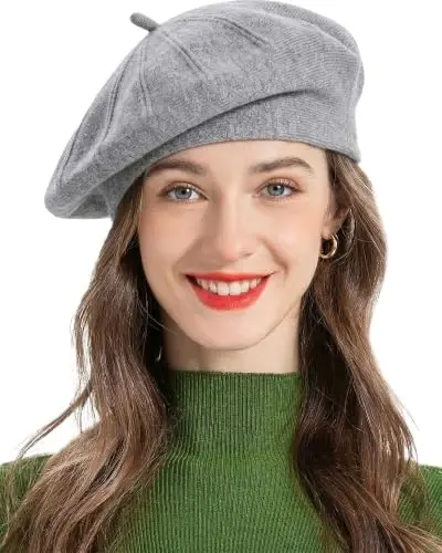 ZLYC Women French Beret Hat Reversible Solid Color Knit Warm Artist Cap | Dense soft, classic paris elegant styling, daily outfits match, city café gallery walk, vacation party photography headwear - 1