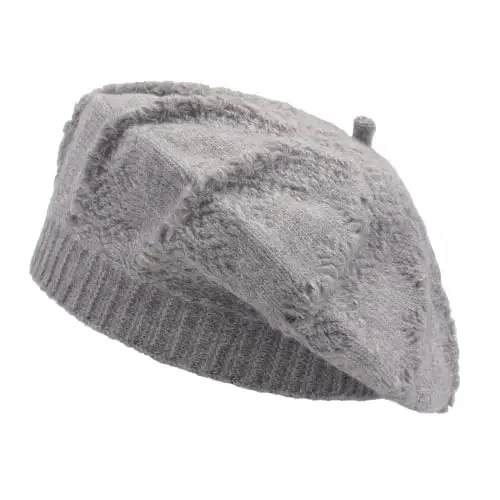 ZLYC Women French Beret Hat Reversible Solid Color Knit Warm Artist Cap | Dense soft, classic paris elegant styling, daily outfits match, city café gallery walk, vacation party photography headwear - 1