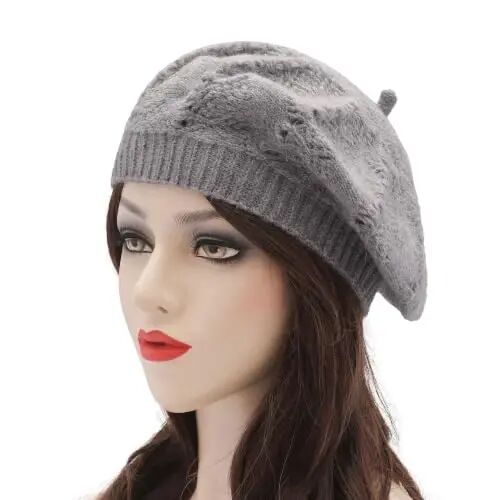 ZLYC Women French Beret Hat Reversible Solid Color Knit Warm Artist Cap | Dense soft, classic paris elegant styling, daily outfits match, city café gallery walk, vacation party photography headwear - 2