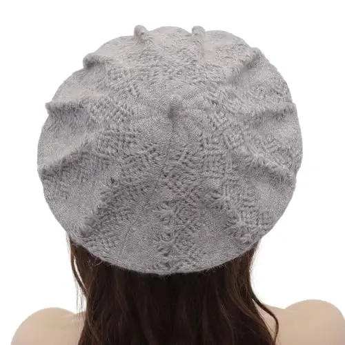 ZLYC Women French Beret Hat Reversible Solid Color Knit Warm Artist Cap | Dense soft, classic paris elegant styling, daily outfits match, city café gallery walk, vacation party photography headwear - 3