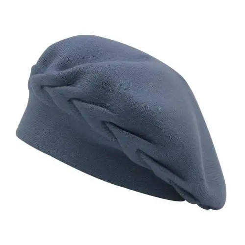 ZLYC Women French Beret Hat Reversible Solid Color Knit Warm Artist Cap | Dense soft, classic paris elegant styling, daily outfits match, city café gallery walk, vacation party photography headwear - 4