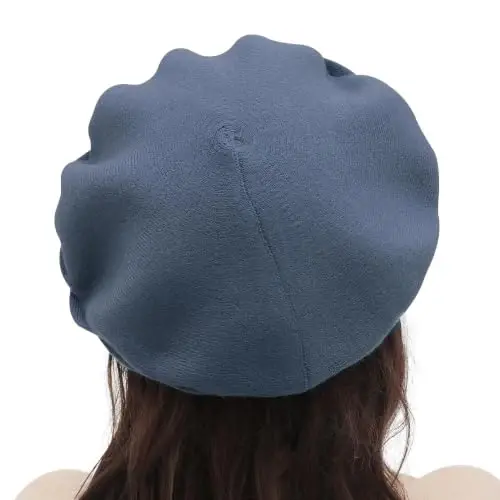 ZLYC Women French Beret Hat Reversible Solid Color Knit Warm Artist Cap | Dense soft, classic paris elegant styling, daily outfits match, city café gallery walk, vacation party photography headwear - 5
