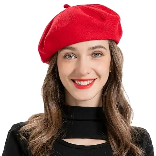 ZLYC Women French Beret Hat Reversible Solid Color Knit Warm Artist Cap | Dense soft, classic paris elegant styling, daily outfits match, city café gallery walk, vacation party photography headwear - 1