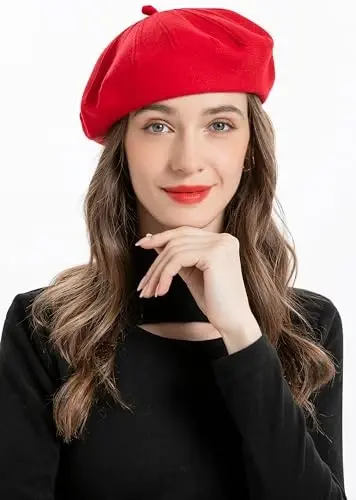 ZLYC Women French Beret Hat Reversible Solid Color Knit Warm Artist Cap | Dense soft, classic paris elegant styling, daily outfits match, city café gallery walk, vacation party photography headwear - ZLYC (1)