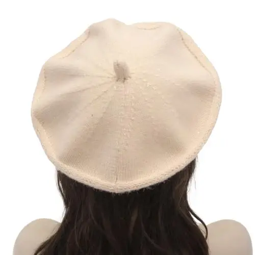 ZLYC Women French Beret Hat Reversible Solid Color Knit Warm Artist Cap | Dense soft, classic paris elegant styling, daily outfits match, city café gallery walk, vacation party photography headwear - 3