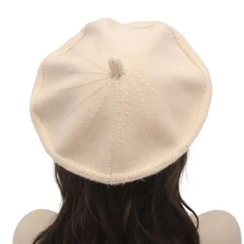 ZLYC Women French Beret Hat Reversible Solid Color Knit Warm Artist Cap | Dense soft, classic paris elegant styling, daily outfits match, city café gallery walk, vacation party photography headwear - 3