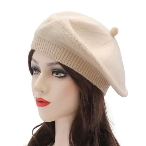 ZLYC Women French Beret Hat Reversible Solid Color Knit Warm Artist Cap | Dense soft, classic paris elegant styling, daily outfits match, city café gallery walk, vacation party photography headwear - ZLYC (1)