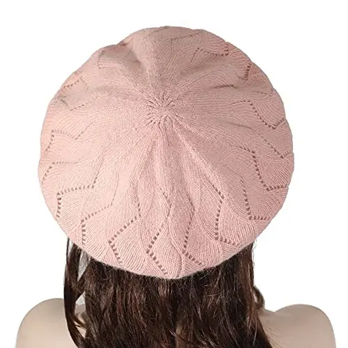 ZLYC Women French Beret Hat Reversible Solid Color Knit Warm Artist Cap | Dense soft, classic paris elegant styling, daily outfits match, city café gallery walk, vacation party photography headwear - 3