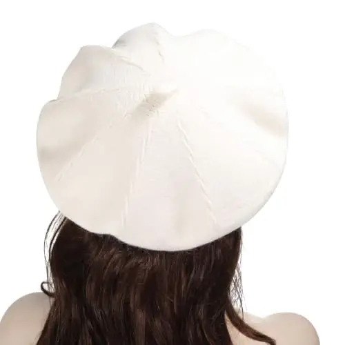 ZLYC Women French Beret Hat Reversible Solid Color Knit Warm Artist Cap | Dense soft, classic paris elegant styling, daily outfits match, city café gallery walk, vacation party photography headwear - 5