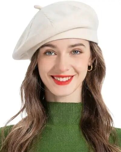 ZLYC Women French Beret Hat Reversible Solid Color Knit Warm Artist Cap | Dense soft, classic paris elegant styling, daily outfits match, city café gallery walk, vacation party photography headwear - ZLYC