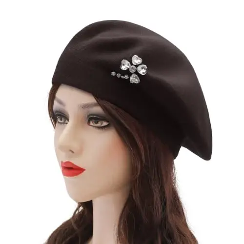 ZLYC Women French Beret Hat Reversible Solid Color Mosaic Warm Artist Cap | Soft cozy, parisian vintage chic aesthetic, office blazer daily styling, café travel photo shoot, festival retro party - ZLYC (1)