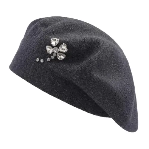 ZLYC Women French Beret Hat Reversible Solid Color Mosaic Warm Artist Cap | Soft cozy, parisian vintage chic aesthetic, office blazer daily styling, café travel photo shoot, festival retro party - 1