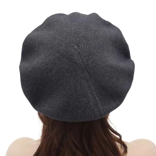 ZLYC Women French Beret Hat Reversible Solid Color Mosaic Warm Artist Cap | Soft cozy, parisian vintage chic aesthetic, office blazer daily styling, café travel photo shoot, festival retro party - 3