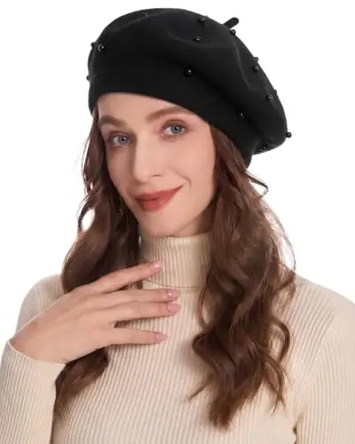 ZLYC Women French Beret Hat Winter Knitted Stretchable Beret Artist Cap | classic artist beret,soft stretch fit,city travel photo shoot, festival vintage party artist costume,daily matching - ZLYC (1)
