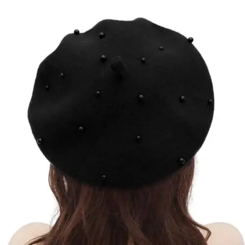 ZLYC Women French Beret Hat Winter Knitted Stretchable Beret Artist Cap | classic artist beret,soft stretch fit,city travel photo shoot, festival vintage party artist costume,daily matching - 3