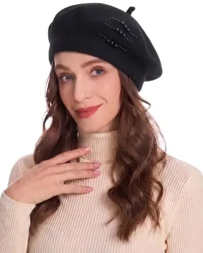 ZLYC Women French Beret Hat Winter Knitted Stretchable Beret Artist Cap | classic artist beret,soft stretch fit,city travel photo shoot, festival vintage party artist costume,daily matching - ZLYC (1)