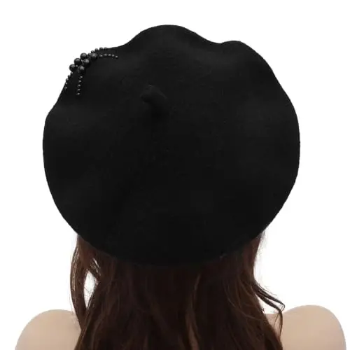 ZLYC Women French Beret Hat Winter Knitted Stretchable Beret Artist Cap | classic artist beret,soft stretch fit,city travel photo shoot, festival vintage party artist costume,daily matching - 3