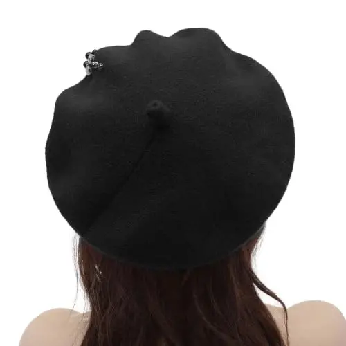 ZLYC Women French Beret Hat Winter Knitted Stretchable Beret Artist Cap | classic artist beret,soft stretch fit,city travel photo shoot, festival vintage party artist costume,daily matching - 3