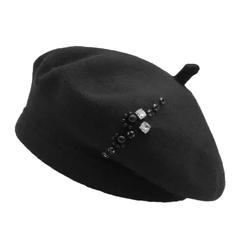 ZLYC Women French Beret Hat Winter Knitted Stretchable Beret Artist Cap | classic artist beret,soft stretch fit,city travel photo shoot, festival vintage party artist costume,daily matching - 4