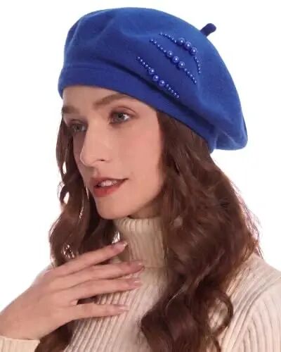 ZLYC Women French Beret Hat Winter Knitted Stretchable Beret Artist Cap | classic artist beret,soft stretch fit,city travel photo shoot, festival vintage party artist costume,daily matching - 1