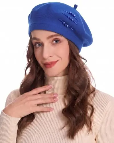 ZLYC Women French Beret Hat Winter Knitted Stretchable Beret Artist Cap | classic artist beret,soft stretch fit,city travel photo shoot, festival vintage party artist costume,daily matching - ZLYC (1)