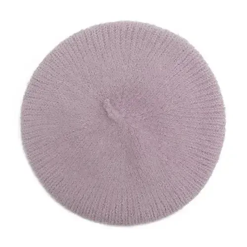 ZLYC Women Wool French Beret Hat for Women Winter Knitted Berets Artist Cap - 4
