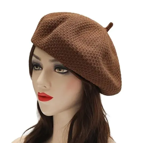 ZLYC Women Wool French Beret Hat for Women Winter Knitted Berets Artist Cap - 2