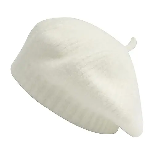ZLYC Women Wool French Beret Hat for Women Winter Knitted Berets Artist Cap 