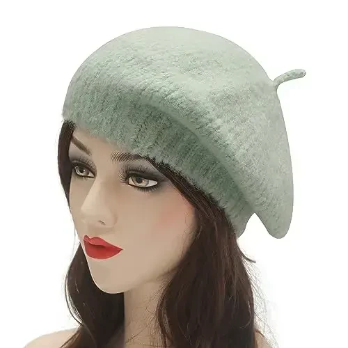 ZLYC Women Wool French Beret Hat for Women Winter Knitted Berets Artist Cap - 2