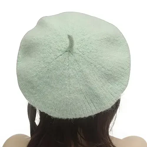 ZLYC Women Wool French Beret Hat for Women Winter Knitted Berets Artist Cap - 3