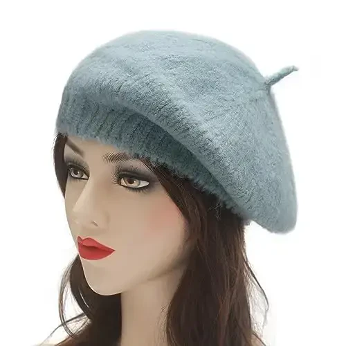 ZLYC Women Wool French Beret Hat for Women Winter Knitted Berets Artist Cap - 2