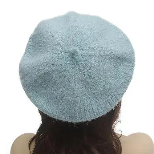 ZLYC Women Wool French Beret Hat for Women Winter Knitted Berets Artist Cap - 3