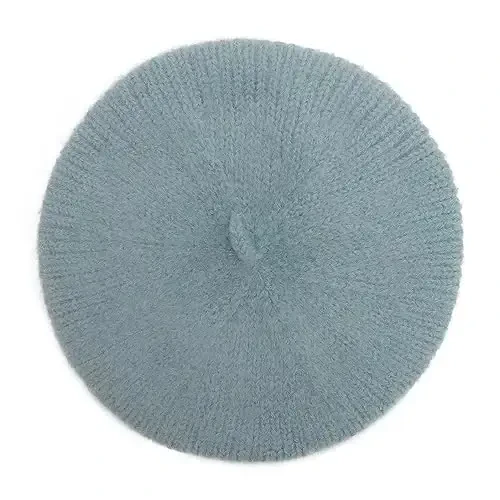 ZLYC Women Wool French Beret Hat for Women Winter Knitted Berets Artist Cap - 4